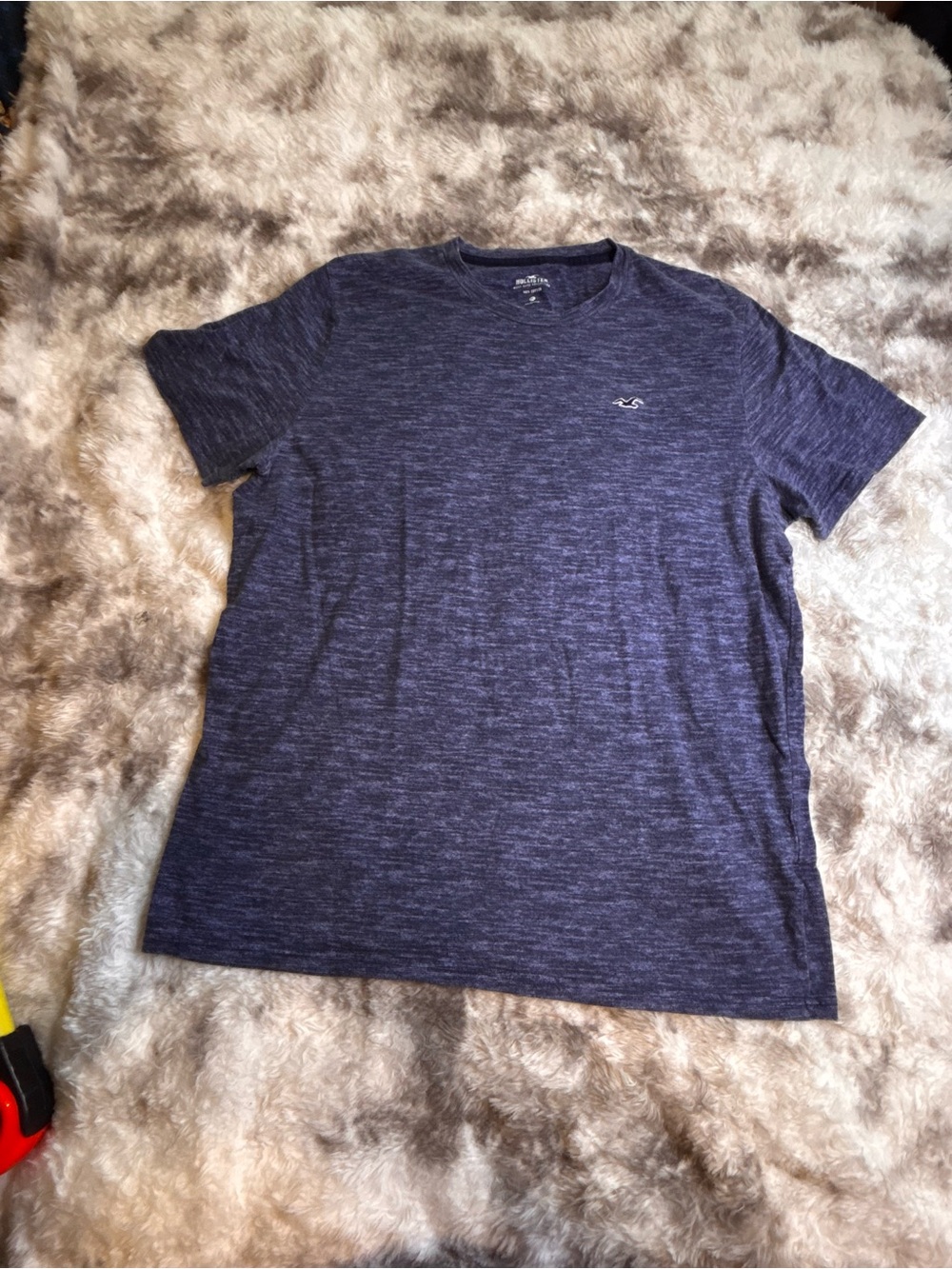 Hollister Heathered Navy Short Sleeve Crew Tee